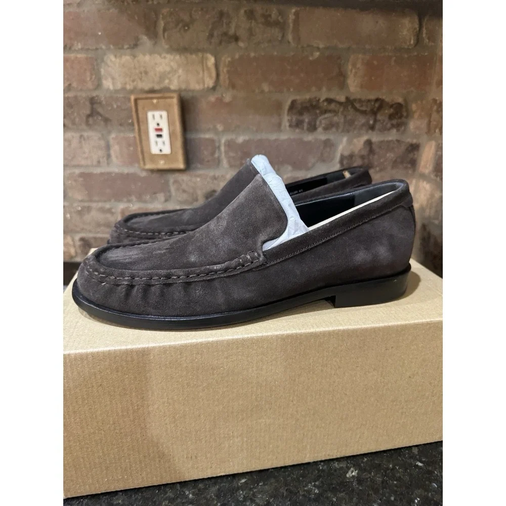 Vince Men Miles Suede Moccasin-style Loafer Slip on Shoes‎ Cocoa Brown Size 8M